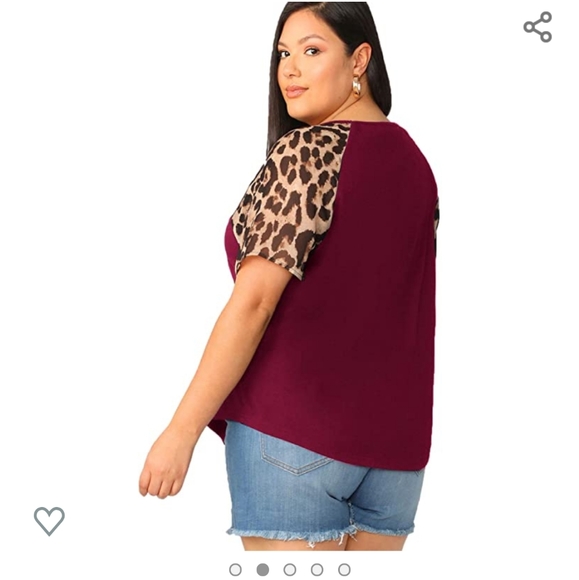 Women's plus size v neck casual blouse - Picture 2 of 8